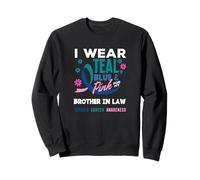 Je Porte du Bleu Sarcelle et du Rose pour Le Cancer de la thyroïde de Mon Beau-frère Sweatshirt