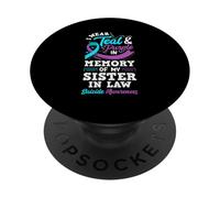 Je Porte du Bleu Sarcelle et du Violet à la mémoire de ma Belle-sœur PopSockets PopGrip Adhésif