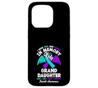 Je Porte du Bleu Sarcelle et du Violet à la mémoire de ma Petite-Fille Coque pour iPhone 15 Pro