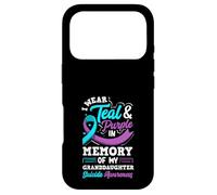 Je Porte du Bleu Sarcelle et du Violet à la mémoire de ma Petite-Fille Coque pour iPhone 17 Pro