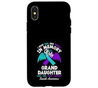 Je Porte du Bleu Sarcelle et du Violet à la mémoire de ma Petite-Fille Coque pour iPhone X/XS