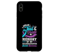 Je Porte du Bleu Sarcelle et du Violet à la mémoire de ma Petite-Fille Coque pour iPhone XS Max