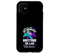 Je Porte du Bleu Sarcelle et du Violet à la mémoire de Mon Beau-frère Coque pour iPhone 11