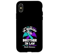Je Porte du Bleu Sarcelle et du Violet à la mémoire de Mon Beau-frère Coque pour iPhone X/XS