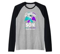 Je Porte du Bleu Sarcelle et du Violet à la mémoire de Mon Fils Manche Raglan