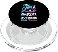 Je Porte du Bleu Sarcelle et du Violet à la mémoire de Mon Mari PopSockets PopGrip pour MagSafe