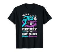 Je Porte du Bleu Sarcelle et du Violet à la mémoire de Mon Meilleur ami T-Shirt