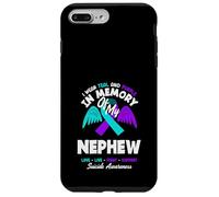 Je Porte du Bleu Sarcelle et du Violet à la mémoire de Mon Neveu Coque pour iPhone 7 Plus/8 Plus