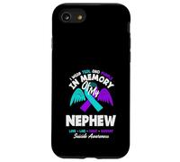 Je Porte du Bleu Sarcelle et du Violet à la mémoire de Mon Neveu Coque pour iPhone SE (2020) / 7/8