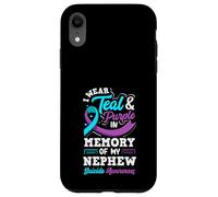 Je Porte du Bleu Sarcelle et du Violet à la mémoire de Mon Neveu Coque pour iPhone XR