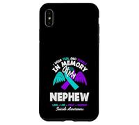 Je Porte du Bleu Sarcelle et du Violet à la mémoire de Mon Neveu Coque pour iPhone XS Max