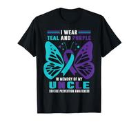 Je Porte du Bleu Sarcelle et du Violet à la mémoire de Mon Oncle T-Shirt
