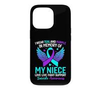 Je Porte du Bleu Sarcelle et du Violet pour prévenir Le Suicide de ma nièce Coque pour iPhone 13 Pro