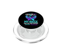 Je Porte du Bleu Sarcelle et du Violet pour prévenir Le Suicide de ma nièce PopSockets PopGrip pour MagSafe