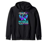 Je Porte du Bleu Sarcelle et du Violet pour prévenir Le Suicide de ma nièce Sweat à Capuche