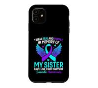 Je Porte du Bleu Sarcelle et du Violet pour prévenir Le Suicide de ma sœur Coque pour iPhone 11