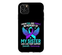 Je Porte du Bleu Sarcelle et du Violet pour prévenir Le Suicide de ma sœur Coque pour iPhone 11 Pro Max