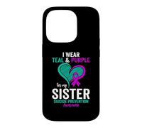 Je Porte du Bleu Sarcelle et du Violet pour prévenir Le Suicide de ma sœur Coque pour iPhone 14 Pro