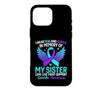 Je Porte du Bleu Sarcelle et du Violet pour prévenir Le Suicide de ma sœur Coque pour iPhone 16 Pro Max