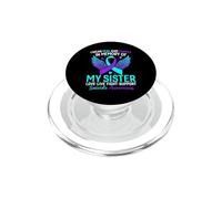 Je Porte du Bleu Sarcelle et du Violet pour prévenir Le Suicide de ma sœur PopSockets PopGrip pour MagSafe