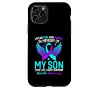 Je Porte du Bleu Sarcelle et du Violet pour prévenir Le Suicide de Mon Fils Coque pour iPhone 11 Pro