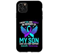 Je Porte du Bleu Sarcelle et du Violet pour prévenir Le Suicide de Mon Fils Coque pour iPhone 11 Pro Max
