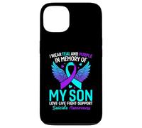 Je Porte du Bleu Sarcelle et du Violet pour prévenir Le Suicide de Mon Fils Coque pour iPhone 13