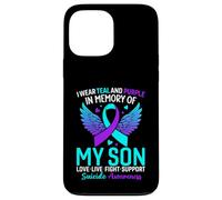 Je Porte du Bleu Sarcelle et du Violet pour prévenir Le Suicide de Mon Fils Coque pour iPhone 13 Pro Max