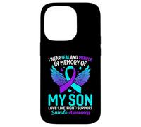 Je Porte du Bleu Sarcelle et du Violet pour prévenir Le Suicide de Mon Fils Coque pour iPhone 14 Pro