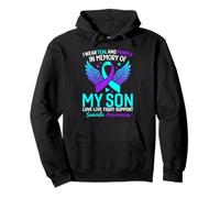 Je Porte du Bleu Sarcelle et du Violet pour prévenir Le Suicide de Mon Fils Sweat à Capuche