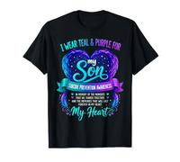 Je Porte du Bleu Sarcelle et du Violet pour prévenir Le Suicide de Mon Fils T-Shirt