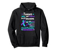 Je Porte du Bleu Sarcelle et du Violet pour prévenir Le Suicide de Mon Grand-père Sweat à Capuche