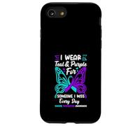 Je Porte du Bleu Sarcelle et du Violet pour Quelqu'un Qui me Manque. Prévention du Suicide Coque pour iPhone SE (2020) / 7/8