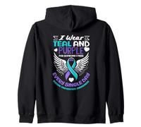 Je Porte du Bleu Sarcelle et du Violet pour Quelqu'un Qui me Manque. Prévention du Suicide Sweat à Capuche