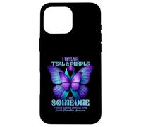 Je Porte du Bleu Sarcelle et du Violet pour Quelqu'un Qui me Manque Tous Les Jours Coque pour iPhone 16 Pro Max
