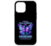 Je Porte du Bleu Sarcelle et du Violet pour Quelqu'un Qui me Manque Tous Les Jours Coque pour iPhone 12 Pro Max