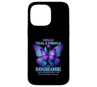 Je Porte du Bleu Sarcelle et du Violet pour Quelqu'un Qui me Manque Tous Les Jours Coque pour iPhone 14 Pro Max