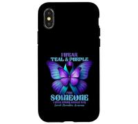 Je Porte du Bleu Sarcelle et du Violet pour Quelqu'un Qui me Manque Tous Les Jours Coque pour iPhone X/XS