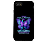 Je Porte du Bleu Sarcelle et du Violet pour Quelqu'un Qui me Manque Tous Les Jours Coque pour iPhone SE (2020) / 7/8