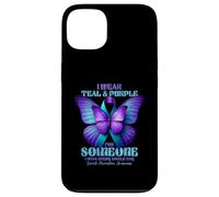 Je Porte du Bleu Sarcelle et du Violet pour Quelqu'un Qui me Manque Tous Les Jours Coque pour iPhone 13