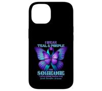 Je Porte du Bleu Sarcelle et du Violet pour Quelqu'un Qui me Manque Tous Les Jours Coque pour iPhone 14