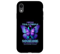 Je Porte du Bleu Sarcelle et du Violet pour Quelqu'un Qui me Manque Tous Les Jours Coque pour iPhone XR