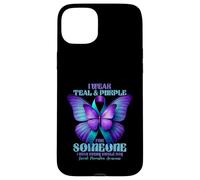 Je Porte du Bleu Sarcelle et du Violet pour Quelqu'un Qui me Manque Tous Les Jours Coque pour iPhone 15 Plus