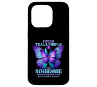 Je Porte du Bleu Sarcelle et du Violet pour Quelqu'un Qui me Manque Tous Les Jours Coque pour iPhone 15 Pro