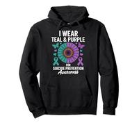 Je Porte du Bleu Sarcelle et du Violet pour sensibiliser à la prévention du Suicide Sweat à Capuche