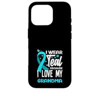 Je Porte du Bleu Sarcelle Parce Que J'aime Le Cancer du col de l'utérus de ma Grand-mère Coque pour iPhone 16 Pro