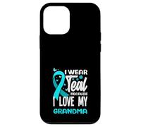 Je Porte du Bleu Sarcelle Parce Que J'aime Le Cancer du col de l'utérus de ma Grand-mère Coque pour iPhone 12 Mini
