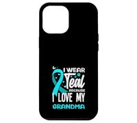 Je Porte du Bleu Sarcelle Parce Que J'aime Le Cancer du col de l'utérus de ma Grand-mère Coque pour iPhone 12 Pro Max