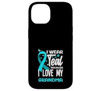 Je Porte du Bleu Sarcelle Parce Que J'aime Le Cancer du col de l'utérus de ma Grand-mère Coque pour iPhone 14