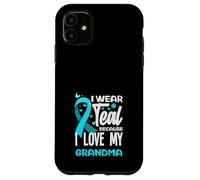 Je Porte du Bleu Sarcelle Parce Que J'aime Le Cancer du col de l'utérus de ma Grand-mère Coque pour iPhone 11